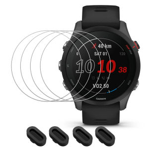 9H Tempered Glass For Garmin Forerunner 255 Screen Protective Film Dust Plug HD Anti-scratch Film For Garmin Forerunner 255