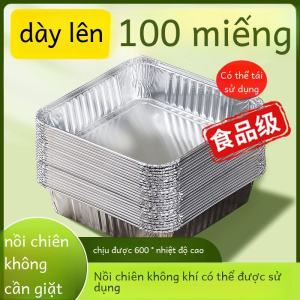 ถ้วยกระดาษดีบุกสำหรับหม้อทอดอากาศถาดอบทรงสี่เหลี่ยมกล่องกระดาษดีบุกเตาอบกระดาษฟอยล์อลูมิเนียมใช้ในครัวเรือนถาดกระดาษดีบุก