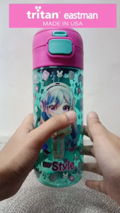 My Style TM 1315 A Dual Functions Drink TRITAN Bottle 600ml for Junior Girls - Botol Minum Teguk Dan Sedotan Anak Perempuan