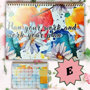 Undated Calendar Planner Good for 2 Years Has Backpage for Notes