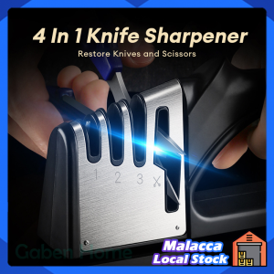 4 In 1 Knife Sharpener Handheld Multifunction Blade Scissors Sharpening Tool 4-Stage Manual Sharpening Stone 磨刀器
