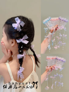 Sweet Princess Long Hair Butterfly Knot Hairband Childrens Hair Accessories 2025 New Style Fairy Tale Inspired Hair Accessories