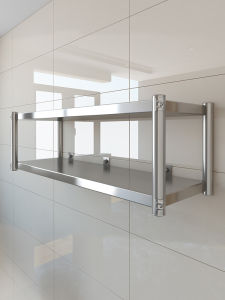 Stainless Steel Kitchen Wall Mounted Rack Microwave Oven Rack Wall Mounted Shelf Storage Organizer Rustproof Chinese Style