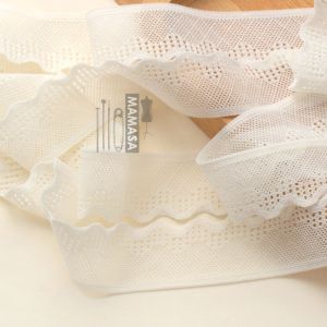 Wide 2.2cm Soft Colorful Elastic Lace Trim DIY Handmade Underwear Baby Clothes Hair Accessories Stretchy Auxiliary Materials