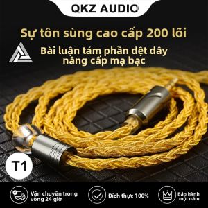 Cáp Tai Nghe Hifi Mạ Bạc QKZ T1 200 Lõi Với Đầu Nối MMCX/2Pin Dành Cho QKZ ZXN ZXT VK4 ZX2 ZAX2 - Cáp Âm Thanh HiFi Chính Hãng
