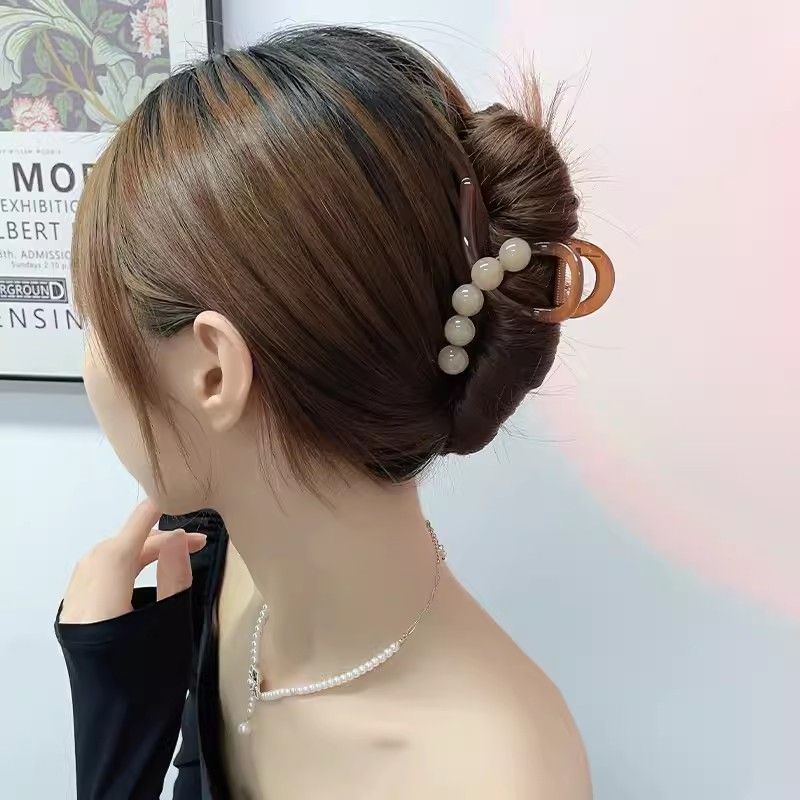 Thời trang khí chất thanh lịch màu nâu Kẹp tóc càng cua Phụ kiện tóc cho nữ phụ nữ