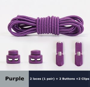 Round Shoe Laces Elastic No Tie Shoelaces Plastic Lock Suitable For All Sports Shoes Accessories Lazy Shoe Lace Rubber band