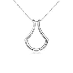 1PC Fashion Necklace Geometric Simple Ring Holder Ring Pendant Necklace for Man Women Jewelry Silver Color Gold Color 45cm Long