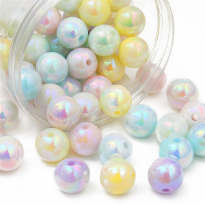 4-10pcs Acrylic Colorful Round Beads for Necklace Earring Keychain Jewelry Making Beads