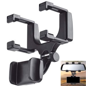 360 Car Phone Holder Rearview Mirror Mount Bracket Navigation GPS Mobile Stand Clip Foldable Adjustable Car Cell Phone Support