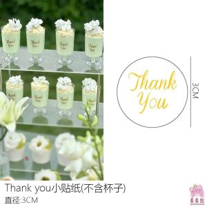 Wedding Decoration Transparent Plastic High Foot Cup Stickers Champagne Cup Dessert Table Decorations One Time Use