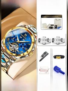 Mens Mechanical Watch Pure Mechanism Hollow out Design Automatic Movement Domestic Brand Business Style Waterproof Wristwatch