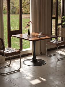 Retro Square Coffee Table Small Size Home Use Dining Table Balcony Rest Area Arrangement Table Luxury High-End Feeling Table