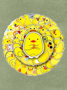 Adorable Little Yellow Duck Stickers Decorative Waterproof Cartoon Graffiti for Albums Electric Vehicles Water Bottles Headsets Glass