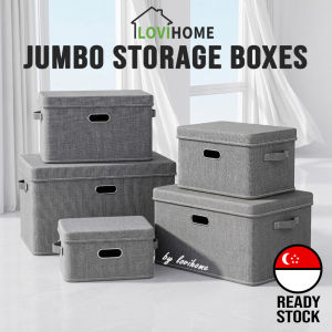 SG Large Capacity Storage Box With Cover - Foldable Clothes Quilt Toy Container Wardrobe Organiser Cabinet Organizer