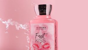 SLAVINA Sabun Cair First Kiss Wangi Harum Nagita Slavina Mewah Elegan Lama Shower Gel Shea Butter + Vitamin E  Kesegaran Citrus Manis Vanila Sandalwood 350ml