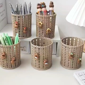 SEA JJT กระบอกใส่ดินสอหนูน้อยน่ารักทรงหมวกส้ม ออกแบบน่ารัก เหมาะสำหรับนักเรียนและใช้ในสำนักงาน