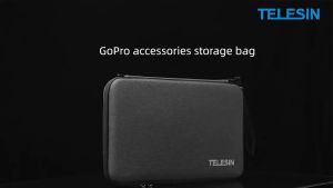 TELESIN GP-PRC-213-B Medium Size Portable Shockproof Camera Accessories Eva Carrying Case Storage Bag with Wrist Strap