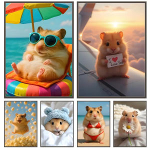BILIBILI | Diamond Art Painting Kit Cute Hamster Cartoon Character For Living Room Bedroom Decor Easy DIY Mosaic Embroidery Gift Set