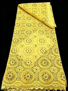 African French Organdy Lace Fabric High Quality 2026 Fashion Nigerian Wedding African Lace With Stones Fabric Material For Party