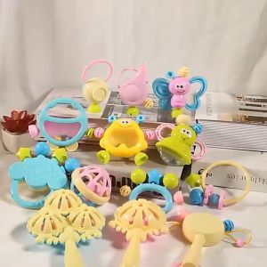Teether For Baby Crib Hanging Toy Childrens Gum Chewable Baby Pacifying Hand Rattle Toy Set