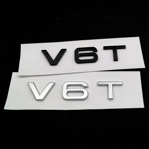BYD CARE | 1Pcs 3d ABS Chrome Black V6T Logo Number Letters Car Fender V6 T Emblem Badge Decal For A6 C7 A4 4 S4 V6T Sticker Accessories