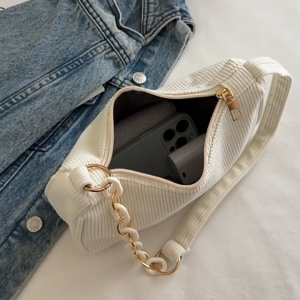 Tas Bahu Medium Wanita Corduroy Retro Hobo Trendy Fashion Travel Shoulder Bag JCTS260