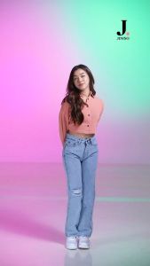 JINISO - Highwaist Loose Ripped Jeans 844 MYSTIC GAL