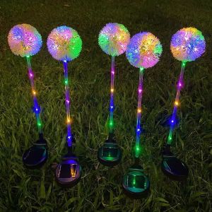 1PCS Solar Dandelion LED Garden LightsStainless Steel Outdoor Lawn LampLandscape Decoration for VillaBalconyCourtyardGarden