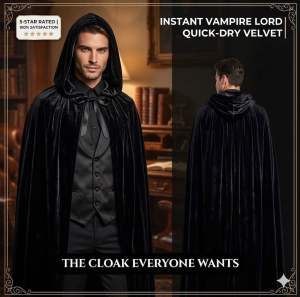 [SG Ready Stock]Halloween Velvet Hooded Cloak Premium Cosplay Cape Wizard Witch Vampire Costume Fast Shipping