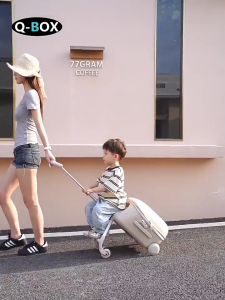 Ready Stock e-star Expandable Children Travel Luggage with Stroller Kids Seat Guardrail Trolley Cabin Boarding Suitcase for Family Air Travel