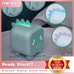 Dinosaur Rabbit Led Light Alarm Clock Electronic USB Sound Control Night Lamp Bed Table Desk Clock Dec
