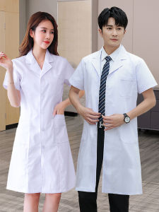 Doctors Lab Coat Nurse Uniform Long Sleeve Mens Clinic Workwear Beauty Salon Student Chemical Laboratory White Coat