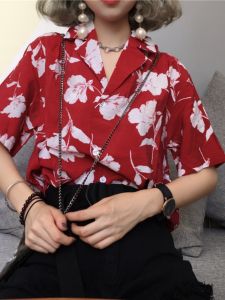 Áo Sơ Mi Voan Tay Ngắn Họa Tiết Hoa Cổ Tròn Dáng Rộng Mùa Hè Cho Nữ Phong Cách Hàn Quốc Thiết Kế Nhỏ Tươi Mới Cổ Điển HongKong