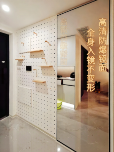 BEIQIVI | Custom Perforated Board Full Length Mirror And Storage Shelf