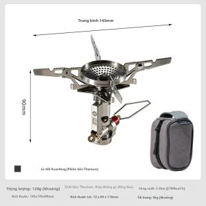 Campingmoon | Bếp Gas Mini Di Động CAMPINGMOON XT-2F Titanium Rocket Stove Dùng Cho Nấu Ăn Ngoài Trời Với Nguồn Điện Ổn Định