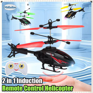 Oldlaiben Helicopter Remote Control Hand Sensor Mini Helicopter RC Helicopter with LED Light Kid Toys Aircraft Mainan