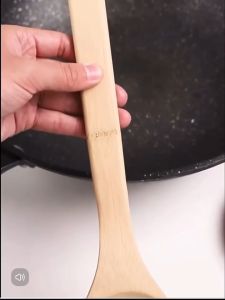 3pcs Long handle bamboo spatula kitchen frying spatula Heat resistant bamboo slotted spoon non-stick spatula set