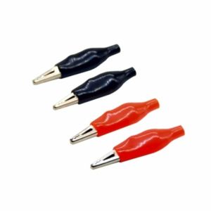 Bộ 4 Kẹp Cá Sấu Size Trung 40mm Vỏ Nhộng Nhựa Cách Nhiệt Màu Đỏ Đen Phụ Kiện Đầu Cuối Dây Điện