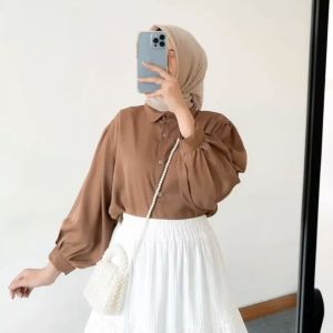 Blouse Fashion Atasan Wanita Dewasa Muslim Kekinian Terbaru Termurah Terlaris Bahan Crinkle Airflow