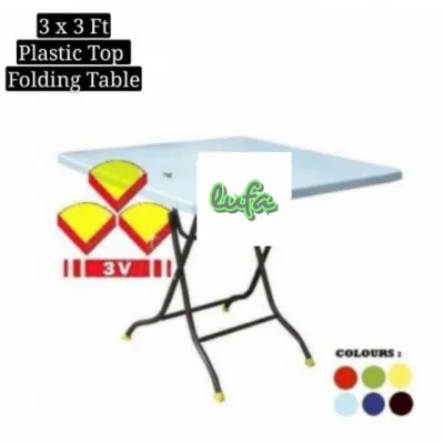 3x3 3V Folding table meja lipat plastic table study table square table outdoor table MEJA MAMAK