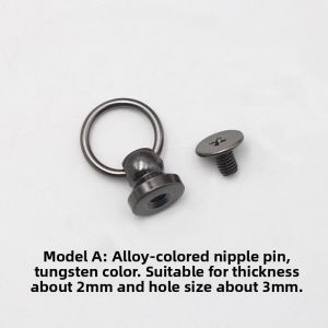 Handmade Leather Art Milk Bottle Nail with Ring for DIY Bag Packaging Chain Accessories Leather Craft Sewing Tool from China