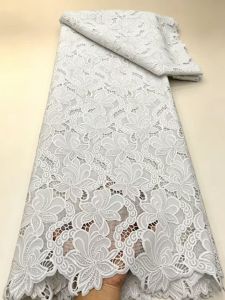 African Cord Lace Fabrics 5 Yards 2026 High Quality Nigerian Guipure Sequins Beaded Lace Fabric For Women Wedding Dresses