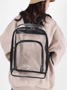 Large Capacity Waterproof Transparent Jelly Backpack Mens Womens Summer 2025 Double Shoulder Bag Commuter Style PVC Bookbag
