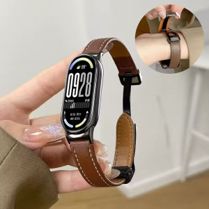 Leather Magnetic Buckle Strap For Xiaomi Mi Band 10 Watch Band Replacement Bracelet For Mi Band 8 9 10 Wrist Band Accessoriess