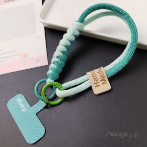 Short Cotton Wrist Strap Phone Lanyard for Women Durable Braided Rope Star Bell Pendant Comfortable Mobile Phone Case Anti-Loss Fashionable