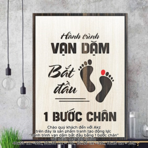 Tranh gỗ 3D cắt lớp – Hành trình vạn dặm bắt đầu bằng một bước chân “Hành trình vạn dặm bắt đầu bằng một bước chân” là thông điệp vượt thời gian nhắc nhở chúng ta rằng mọi điều vĩ đại đều bắt đầu từ những hành động giản đơn đầu tiên. Dù con đường phía