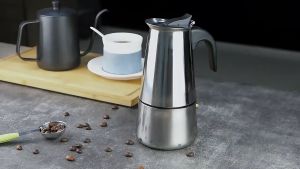 Mokapot Stainless Steel 4 cups Kopi Coffee Espresso Maker Moka Pot Stainless Steel 200 ML