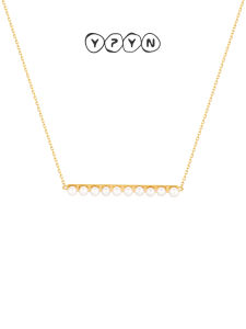 YIPIEYINA | Freshwater Pearl Necklace 18K Gold Accent High-Class Elegant Versatile
