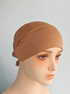 Cotton Inner Tudung Adjustable Elastic Drawstring Base Cap Muslim Basic Cap Ladies Band Bottom Hat Solid Color